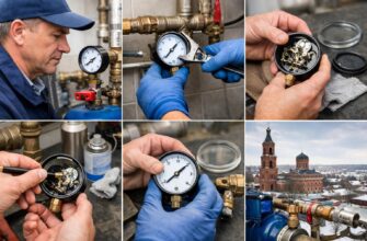 Обслуживание манометра системы водоснабжения