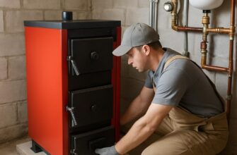 Установка твердотопливного котла