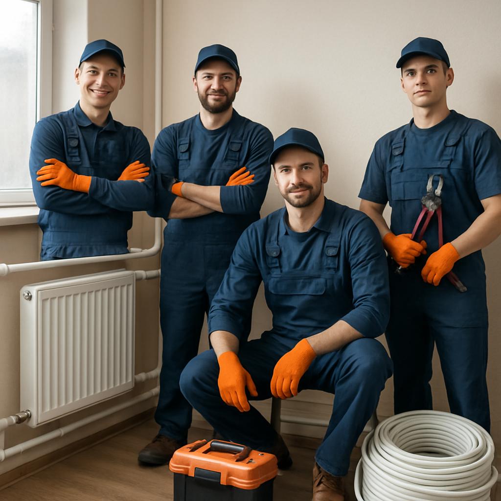 Профессиональная бригада специалистов по замене труб в системе отопления