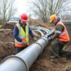 Бригада для выполнения работ по замене водопроводных труб