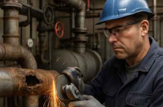 Восстановление металлических труб в котельной