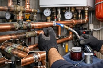 Реставрация медных труб в котельной